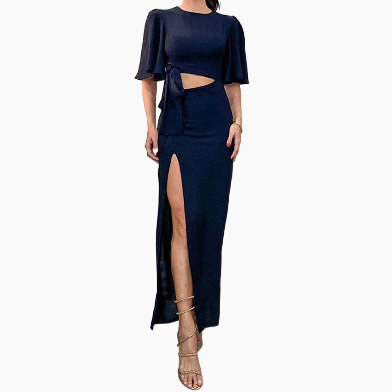 🌸💐Rückenfreies Midikleid mit Taillenausschnitt und Schlitz💥💥Befristetes Angebot: 50% Rabatt auf Bestellungen