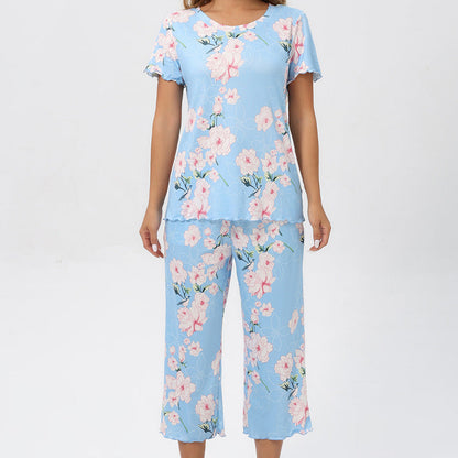 ⏳Begrenzte Zeit 50% Rabatt💥Women's Printed Top & Pants Nachtwäsche Set