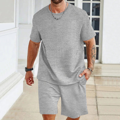 🎁Herren zweiteiliges Sport- und Freizeit-Set in einfarbigem Design🎁