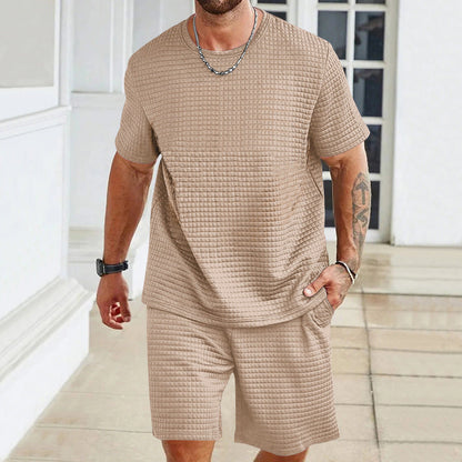 🎁Herren zweiteiliges Sport- und Freizeit-Set in einfarbigem Design🎁