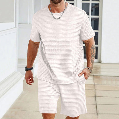 🎁Herren zweiteiliges Sport- und Freizeit-Set in einfarbigem Design🎁