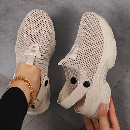 👟EVA-Sohlen federn jeden Schritt ab-Atmungsaktive, rutschfeste und lässige orthopädische Damen-Sneaker