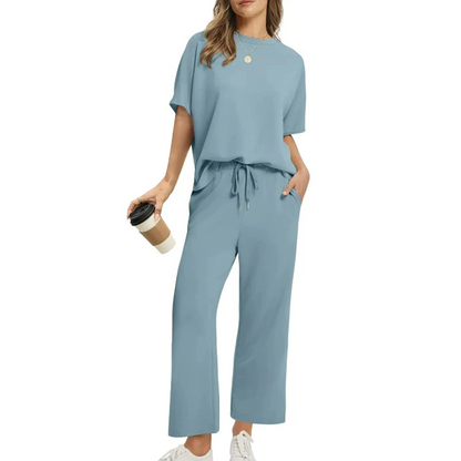 ✨Neuankömmling ✨Weiches, lässiges Set aus Oberteil und Hose für Damen
