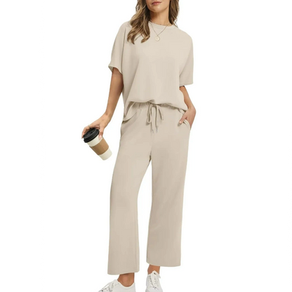 ✨Neuankömmling ✨Weiches, lässiges Set aus Oberteil und Hose für Damen