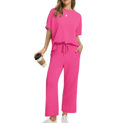 ✨Neuankömmling ✨Weiches, lässiges Set aus Oberteil und Hose für Damen
