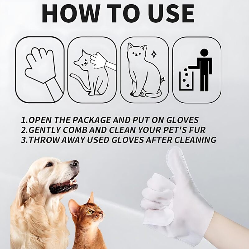 ⏳Begrenzte Zeit 50% Rabatt💥Badetücher für Hunde und Katzen, Reinigungs- und desodorierende Fellpflegehandschuhe