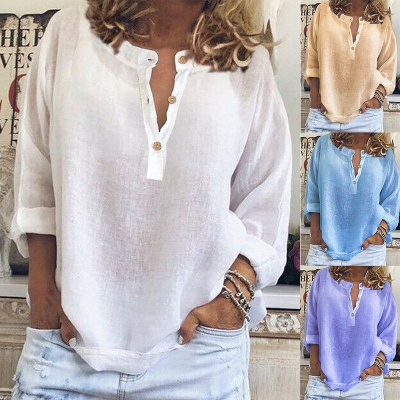 Damen lässige atmungsaktive Bluse mit langen Ärmeln