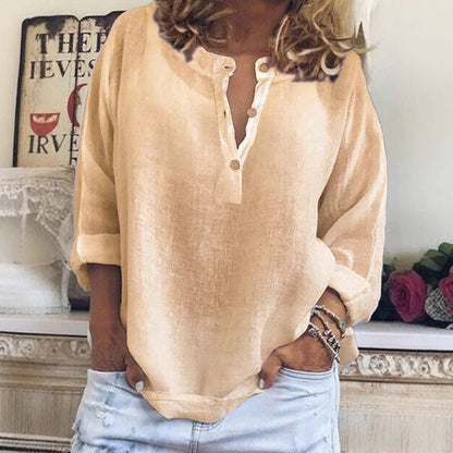 Damen lässige atmungsaktive Bluse mit langen Ärmeln