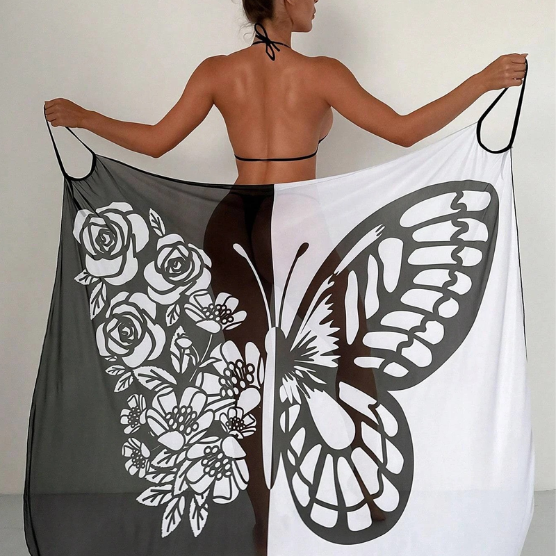 ⏳Zeitlich begrenztes Sonderangebot⏰💃Damen-Schmetterlings-Badeanzug, Cover-Up & Kleid