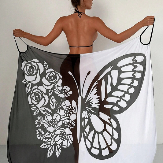 ⏳Zeitlich begrenztes Sonderangebot⏰💃Damen-Schmetterlings-Badeanzug, Cover-Up & Kleid