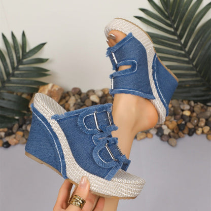 ✨ Neu 2026 👡 Lässige✨Denim-Plateausandalen für Damen  Lässig & Stylisch