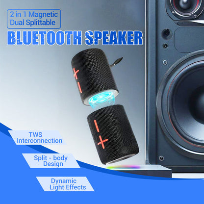 🌞Frühlingserwachen: 50% Rabatt!✨2-in-1 Magnetischer Teilbarer Bluetooth-Lautsprecher – 20W Stereo-Sound, Wasserdicht & Lange Akkulaufzeit für Outdoor & Party