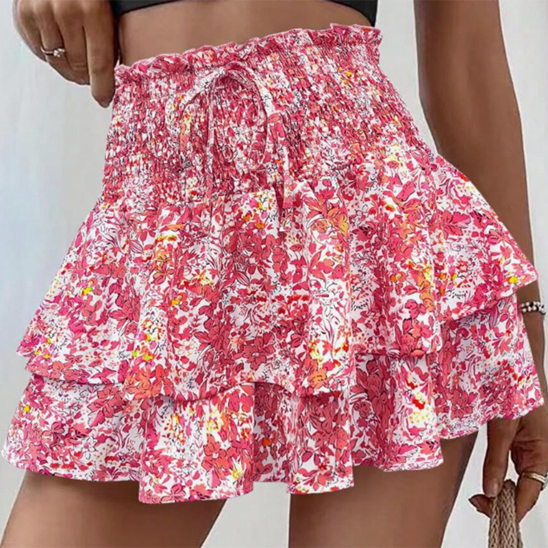🌞Frühlingserwachen: 50% Rabatt!💕"Bauch-Weg" Sommer-Skort: Luftiger Etagenrock mit integrierter Sicherheitshose