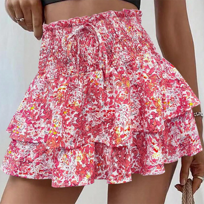 🌞Frühlingserwachen: 50% Rabatt!💕"Bauch-Weg" Sommer-Skort: Luftiger Etagenrock mit integrierter Sicherheitshose