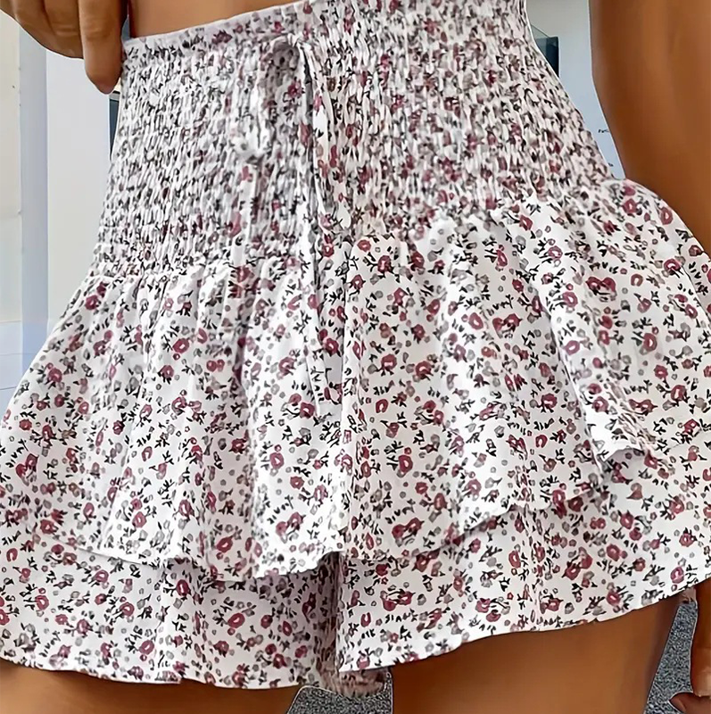 🌞Frühlingserwachen: 50% Rabatt!💕"Bauch-Weg" Sommer-Skort: Luftiger Etagenrock mit integrierter Sicherheitshose