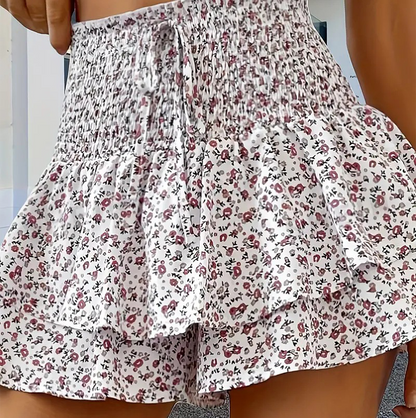 🌞Frühlingserwachen: 50% Rabatt!💕"Bauch-Weg" Sommer-Skort: Luftiger Etagenrock mit integrierter Sicherheitshose