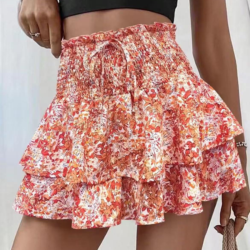 🌞Frühlingserwachen: 50% Rabatt!💕"Bauch-Weg" Sommer-Skort: Luftiger Etagenrock mit integrierter Sicherheitshose