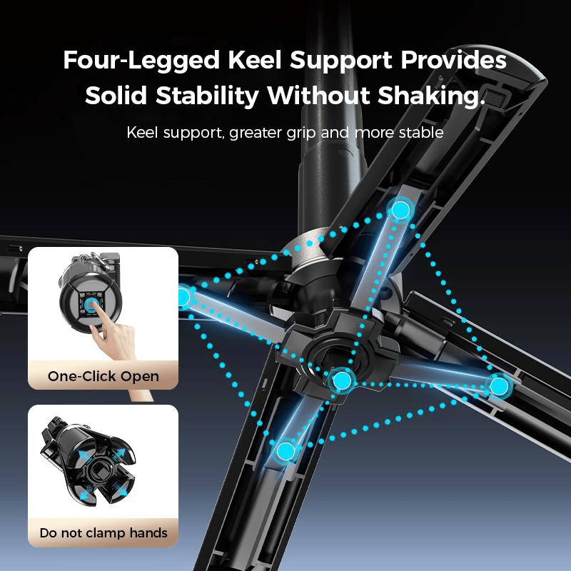 ✨4-in-1 Multifunktions-Selfie-Stick mit 360°-Drehung und Magnet