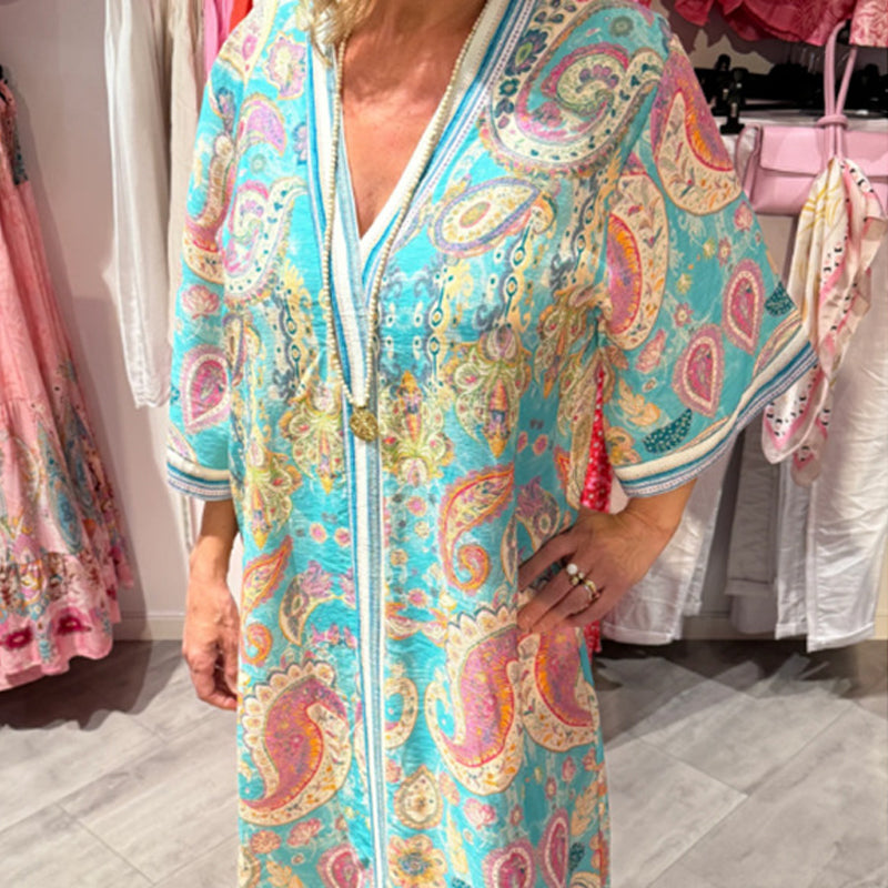 🌺Hot Sale 50% Rabatt🌺Bequemes, locker sitzendes Print-Kleid für Frauen👗