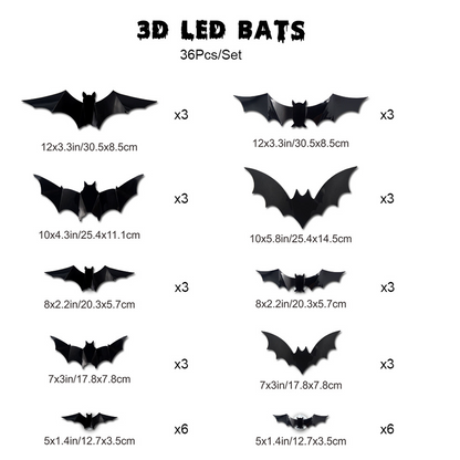 🦇Halloween 3D-beleuchtete Fledermäuse