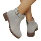Solide elastische Stiefeletten mit niedrigem Absatz für Damen