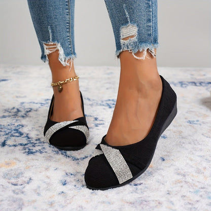 🔥49% RABATT – 💃Leichte, modische Damenschuhe mit Strass und Keilabsatz