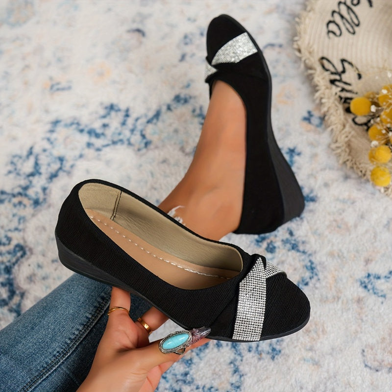 🔥49% RABATT – 💃Leichte, modische Damenschuhe mit Strass und Keilabsatz