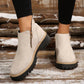 Damen-Stiefeletten mit runder Spitze und seitlichem Reißverschluss