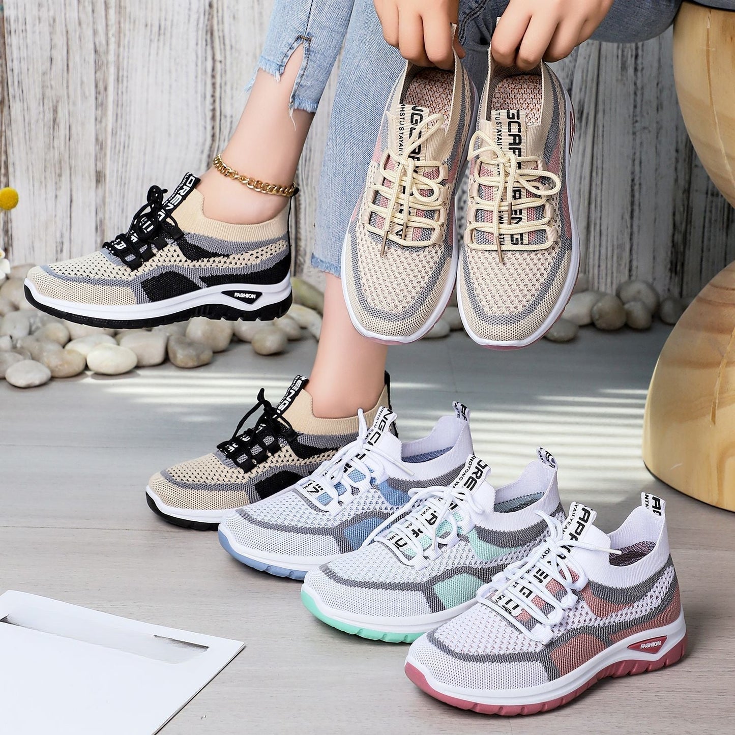 🌞Frühlingserwachen: 50% Rabatt!👟 Damen Laufschuhe mit Schnürung – Atmungsaktives Mesh – Gepolsterte Sohle – Rutschfest & Leicht – Für Sport & Freizeit