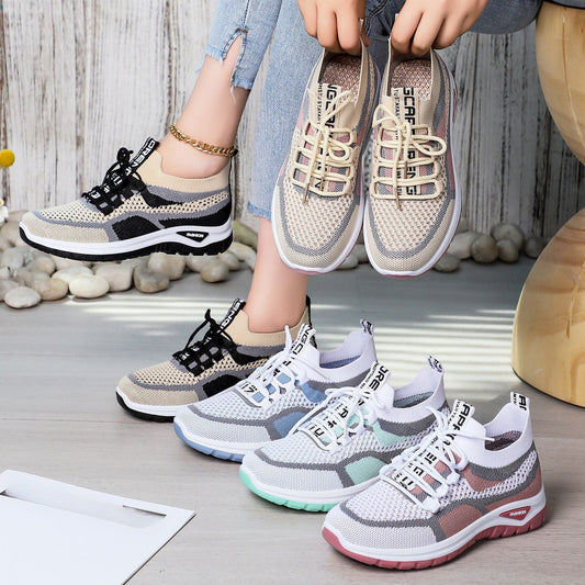 🌞Frühlingserwachen: 50% Rabatt!👟 Damen Laufschuhe mit Schnürung – Atmungsaktives Mesh – Gepolsterte Sohle – Rutschfest & Leicht – Für Sport & Freizeit