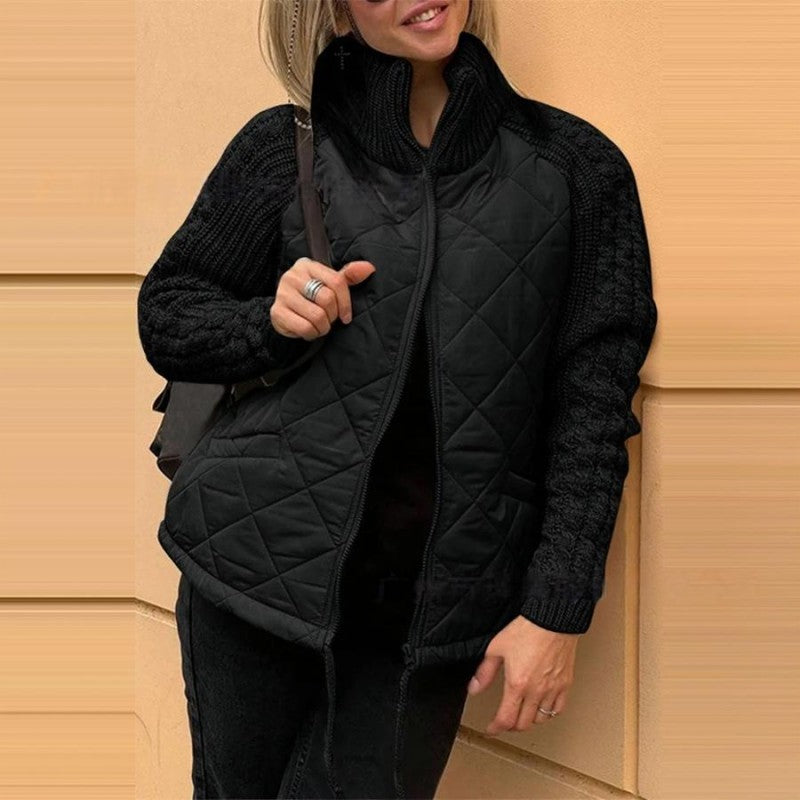 ⏳Begrenzte Zeit 56% Rabatt💥Gestrickte Patchwork-Pufferjacke für Damen