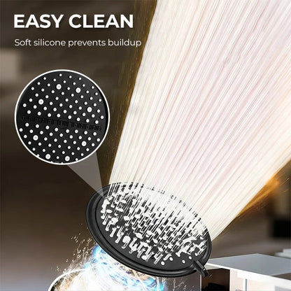 🚿Einstellbarer Hochdruck-Regenduschkopf – 360° schwenkbar, leicht zu reinigende Oberfläche, kompatibel mit Standard-Duschschläuchen 💧