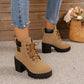 🔥【35-42】 👢✨2025 Neuheit für diesen Herbst: Stiefeletten mit dicken Absätzen und Keilabsätzen – Retro-Modell mit Schnürsenkeln für Damen