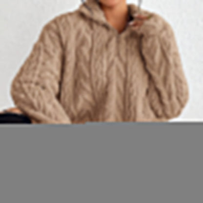 Damen-Strickpullover mit Viertelreißverschluss