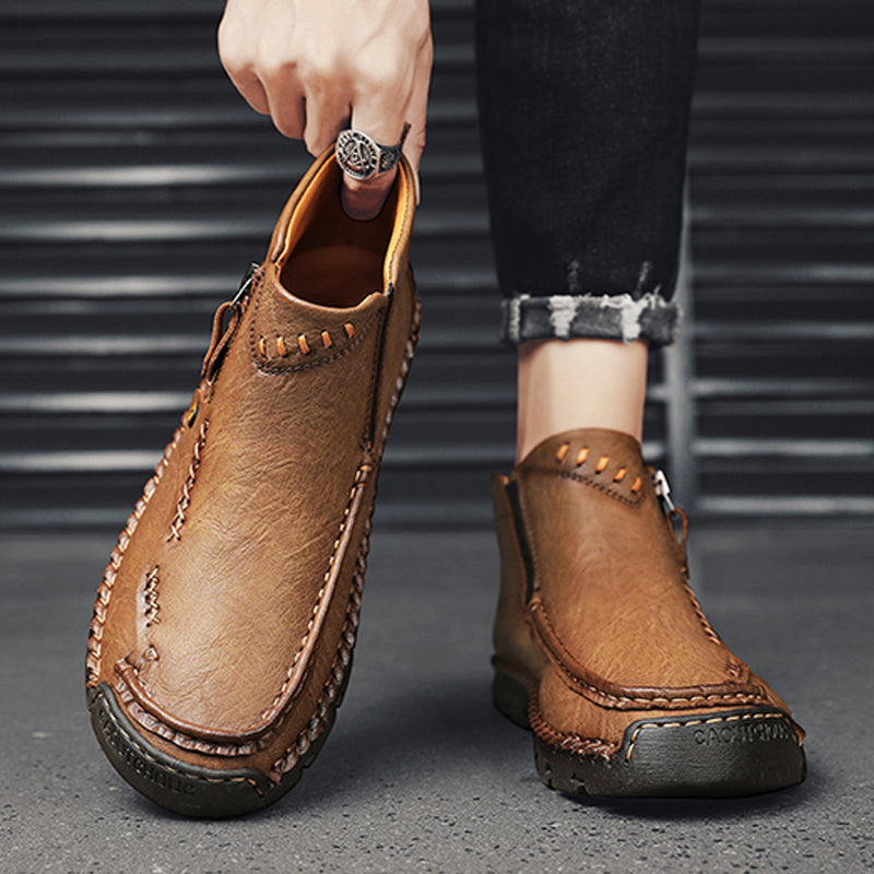 Herrenmode Retro-Stiefeletten mit Reißverschlussdetail