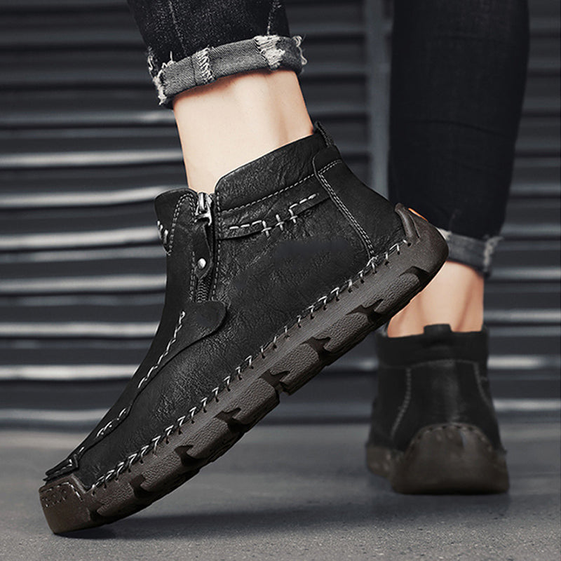 Herrenmode Retro-Stiefeletten mit Reißverschlussdetail