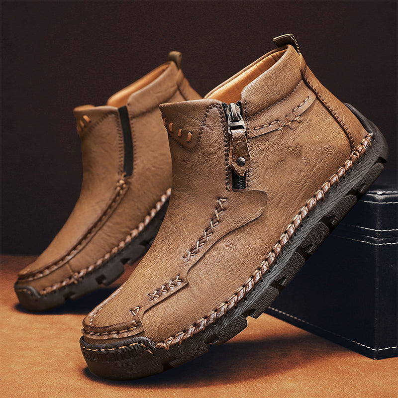 Herrenmode Retro-Stiefeletten mit Reißverschlussdetail