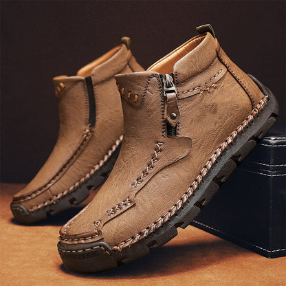 Herrenmode Retro-Stiefeletten mit Reißverschlussdetail