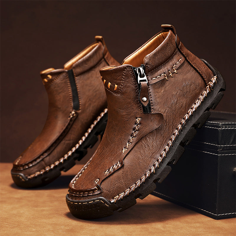 Herrenmode Retro-Stiefeletten mit Reißverschlussdetail
