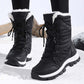Warme, knöchelhohe Schneestiefel zum Schnüren für Damen