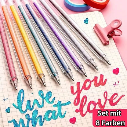 🔥Weihnachtsverkauf – 51 % Rabatt🎨 Set mit glitzernden Gelstiften🎄Leuchtende Farben, grenzenlose Kreativität