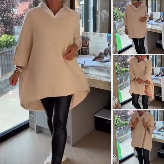 Damen Langarmshirt mit Hemdkragen