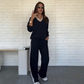 Damen-Set mit Langarm-Reversbluse und Hose
