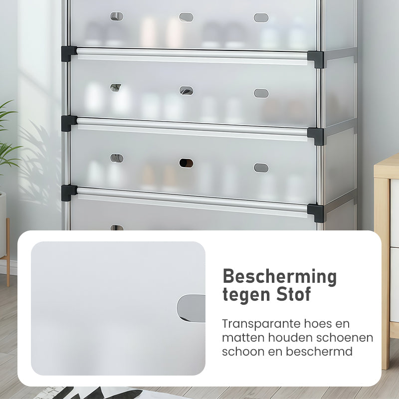 Schoenenrek met Grote Capaciteit en Meerdere Niveaus