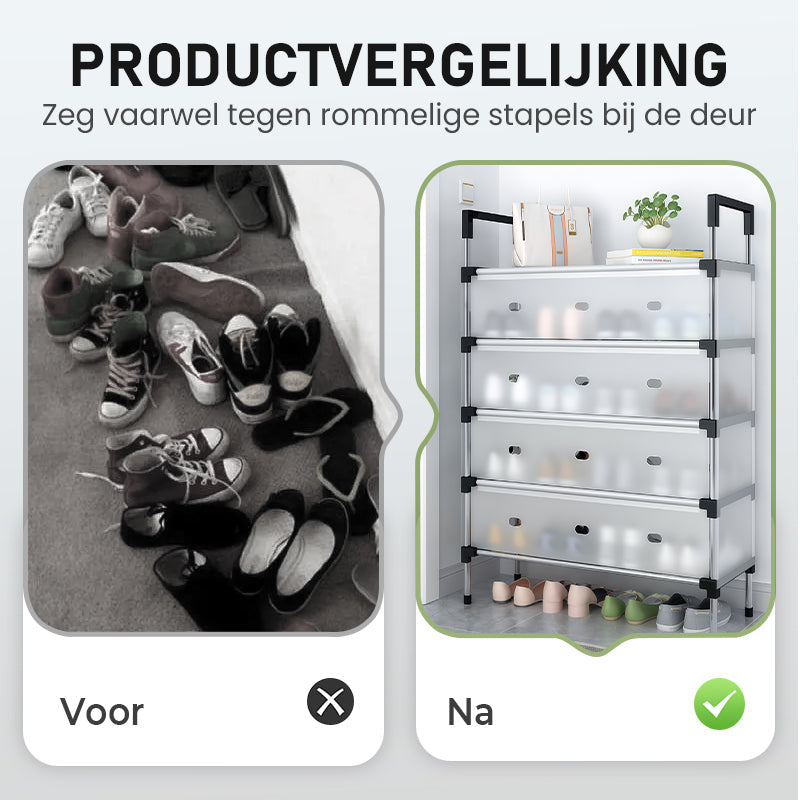 Schoenenrek met Grote Capaciteit en Meerdere Niveaus