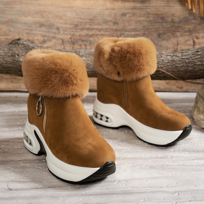 Damenstiefeletten mit dicker Sohle und Futter
