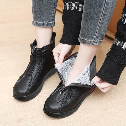 Warme Winterstiefeletten mit Reißverschluss für Damen