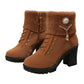 📢50% RABATT!!!⏰Warm gefütterte Damenstiefeletten mit Blockabsatz