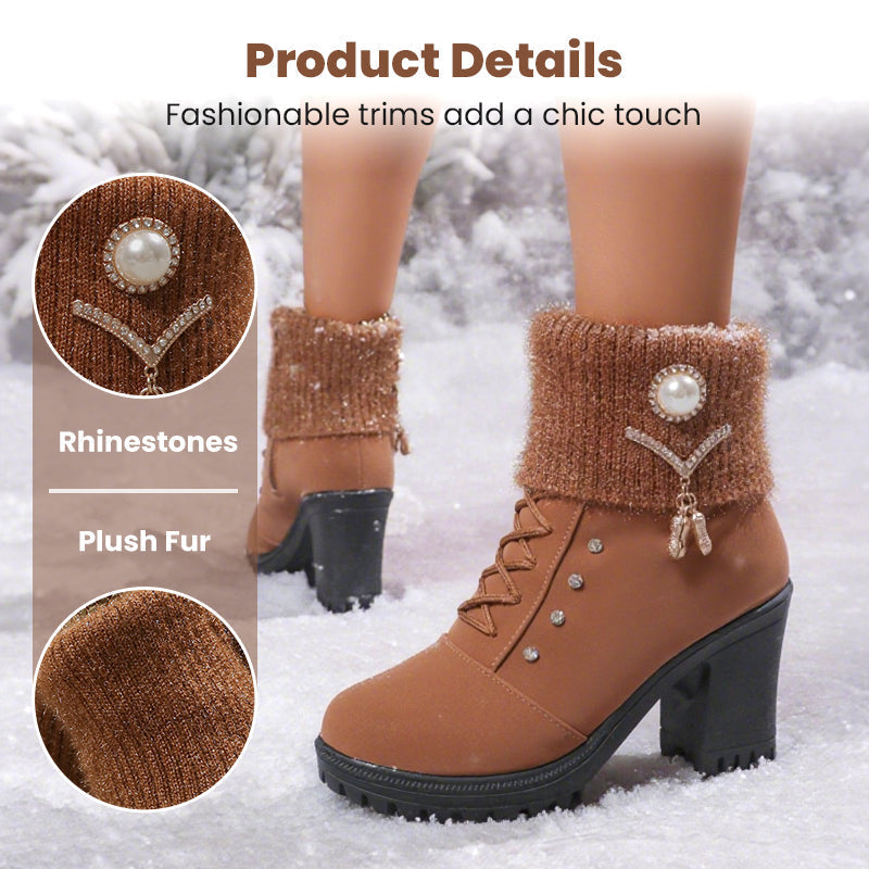 📢50% RABATT!!!⏰Warm gefütterte Damenstiefeletten mit Blockabsatz