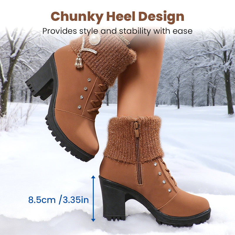 📢50% RABATT!!!⏰Warm gefütterte Damenstiefeletten mit Blockabsatz